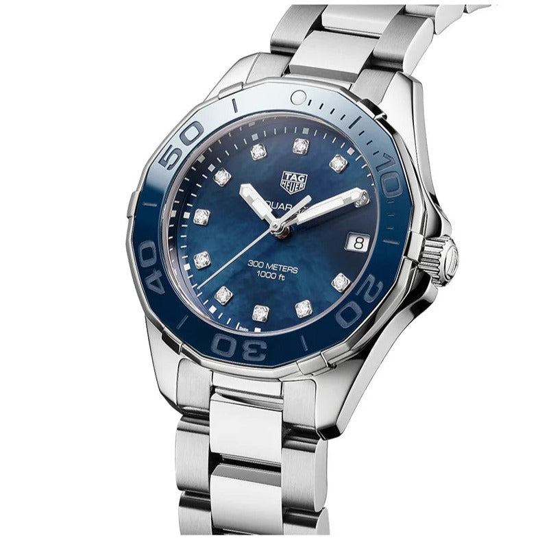 Tag Heuer Aquaracer 35mm Quartz Blue Dial Silver Steel Strap Watch for Women - WSY131L.BA0748 Buy Now By Tag Heuer