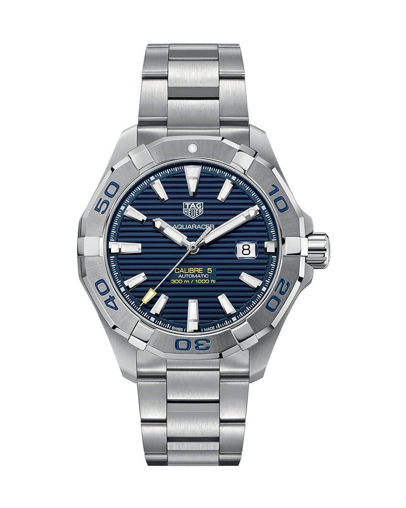 Tag Heuer Aquaracer Calibre 5 Automatic Blue Dial Silver Steel Strap Watch for Men - WAY2012.BA0927 Buy Now By Tag Heuer