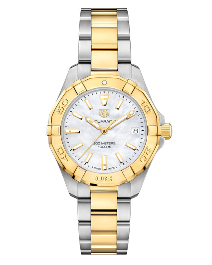 Tag Heuer Aquaracer Mother of Pearl Dial Two Tone Steel Strap Watch for Women - WBD1320.BB0320 Buy Now By Tag Heuer