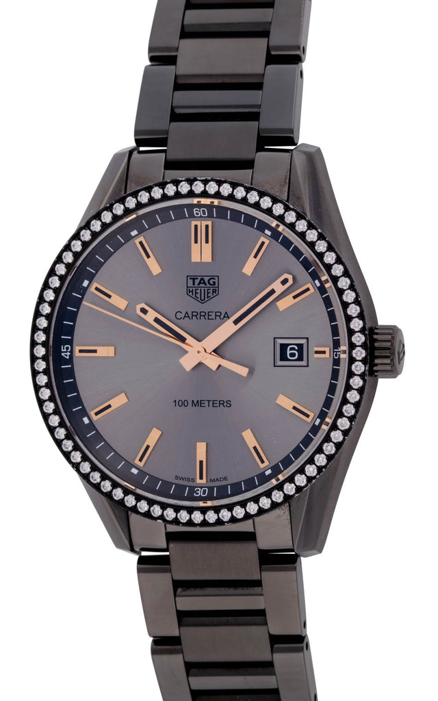 Tag Heuer Carrera Quartz Diamonds Black Dial Black Steel Strap Watch for Women - WAR1115.BA0602 Buy Now By Tag Heuer