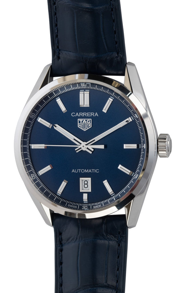 Tag Heuer Carrera Date Blue Dial Blue Leather Strap Watch for Men - WBN2112.FC6504 Buy Now By Tag Heuer