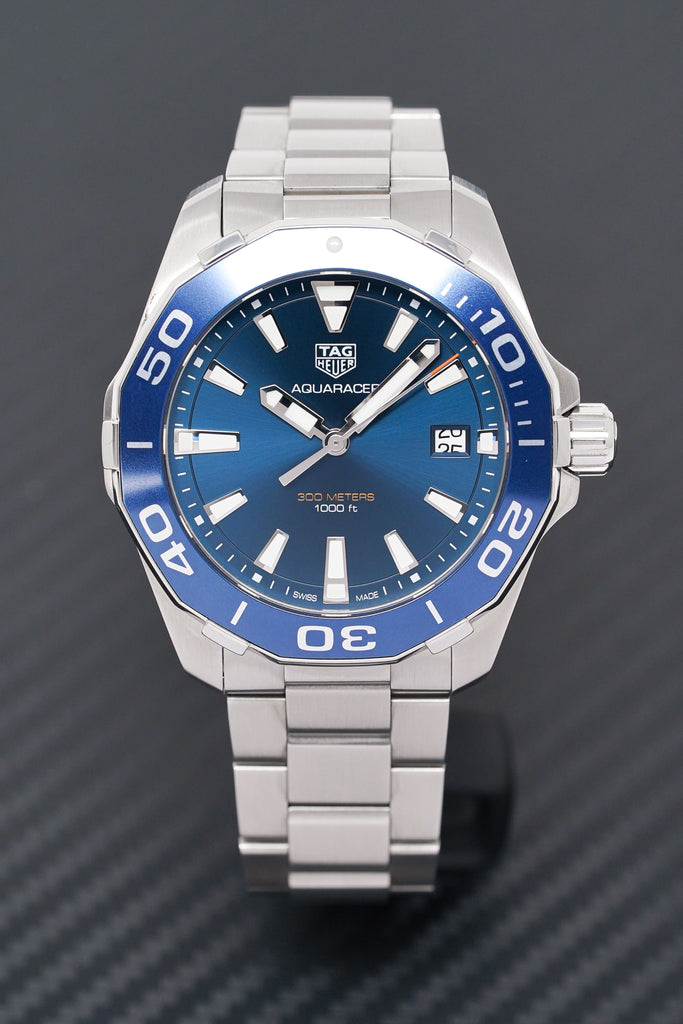 Tag Heuer Aquaracer Blue Dial Quartz Silver Steel Strap Watch for Men - WAY111C.BA0928