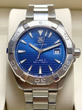 Tag Heuer Aquaracer Automatic 41mm Blue Dial Silver Steel Strap Watch for Men - WAY2112.BA0928