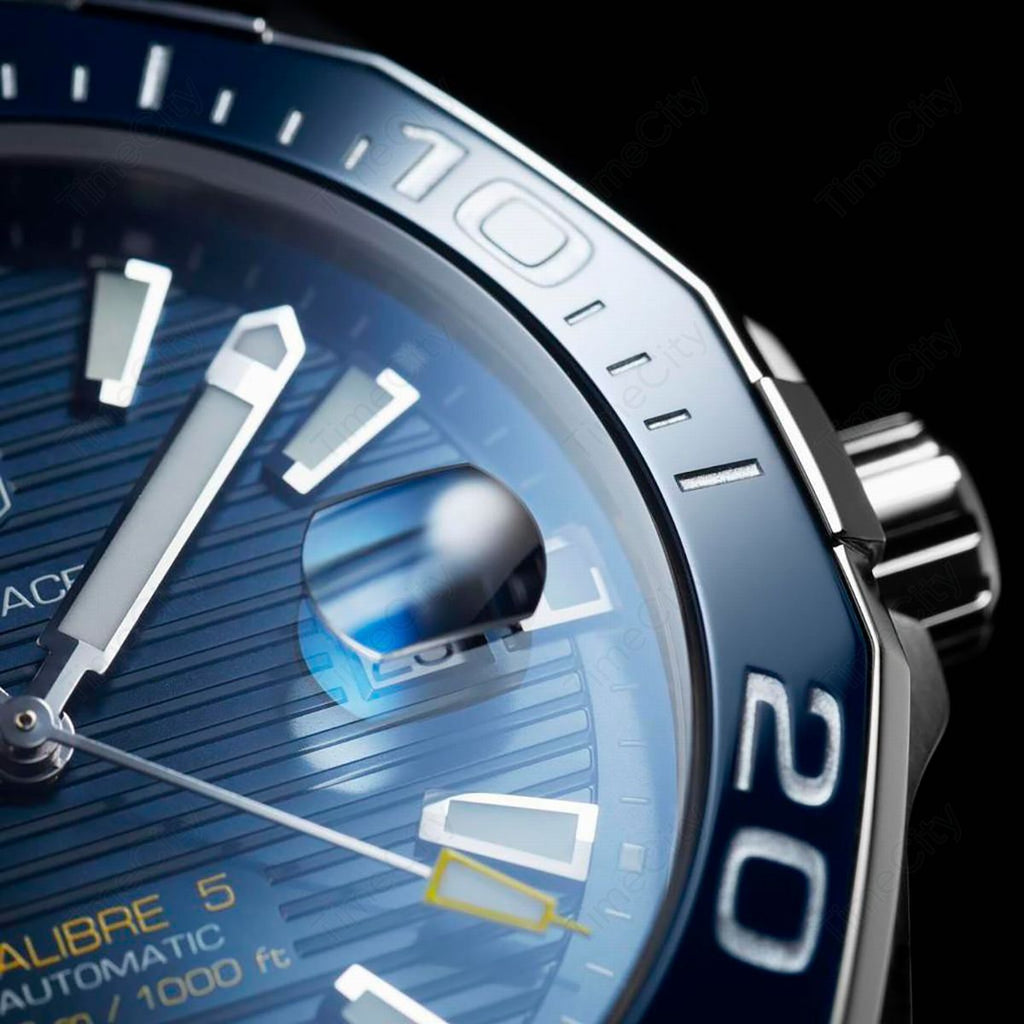 Tag Heuer Aquaracer Calibre 5 Automatic Blue Dial Blue Rubber Strap Watch for Men - WAY201B.FT6150 Buy Now By Tag Heuer