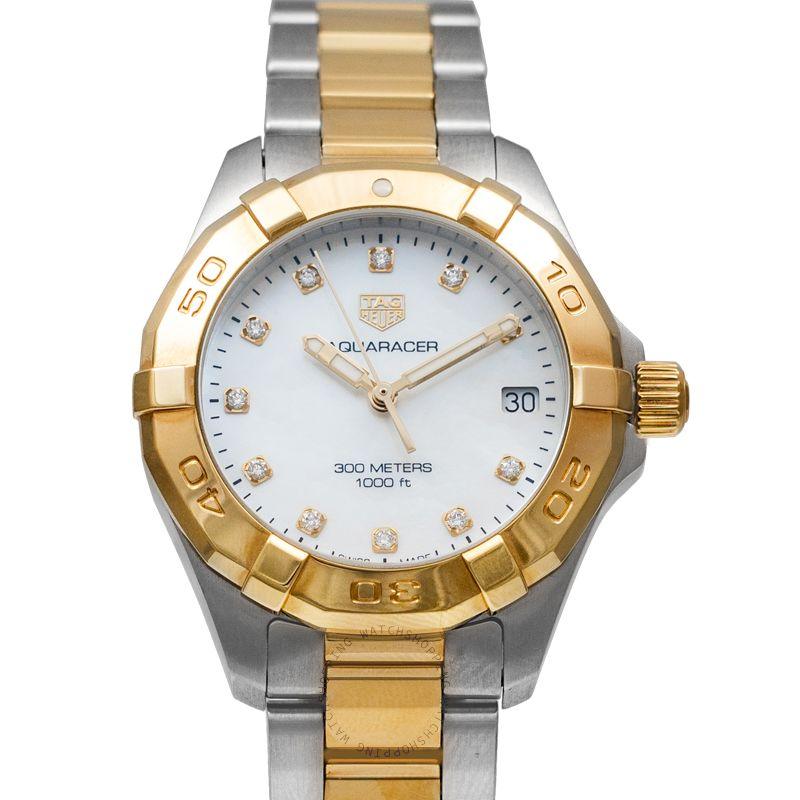 Tag Heuer Aquaracer White Mother of Pearl Dial Two Tone Steel Strap Watch for Women - WBD1322.BB0320 Buy Now By Tag Heuer