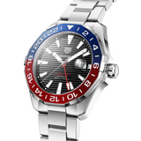 Tag Heuer Aquaracer GMT Caliber 7 Pepsi Black Dial Silver Steel Strap Watch for Men - WAY201F.BA0927 Buy Now By Tag Heuer