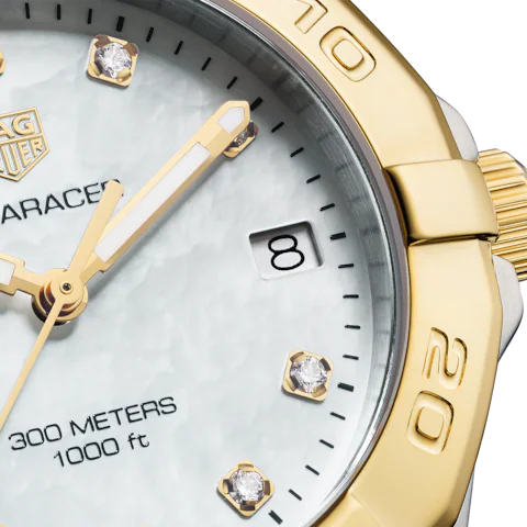 Tag Heuer Aquaracer White Mother of Pearl Dial Two Tone Steel Strap Watch for Women - WBD1322.BB0320 Buy Now By Tag Heuer