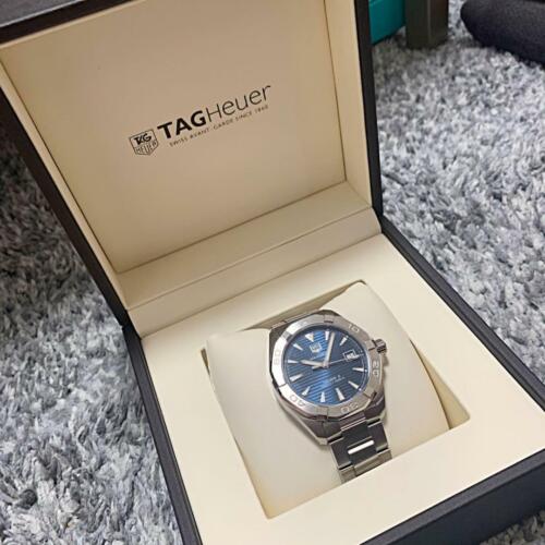 Tag Heuer Aquaracer Automatic 41mm Blue Dial Silver Steel Strap Watch for Men - WAY2112.BA0928