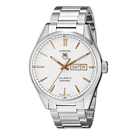 Tag Heuer Carrera Calibre 5 White Dial Silver Steel Strap Watch for Men - WAR201D.BA0723 Buy Now By Tag Heuer