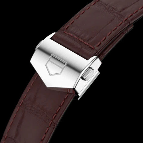 Tag Heuer Aquaracer Caliber 5 Black Dial Brown Leather Strap Watch for Men - WAY201M.FC6474 Buy Now By Tag Heuer