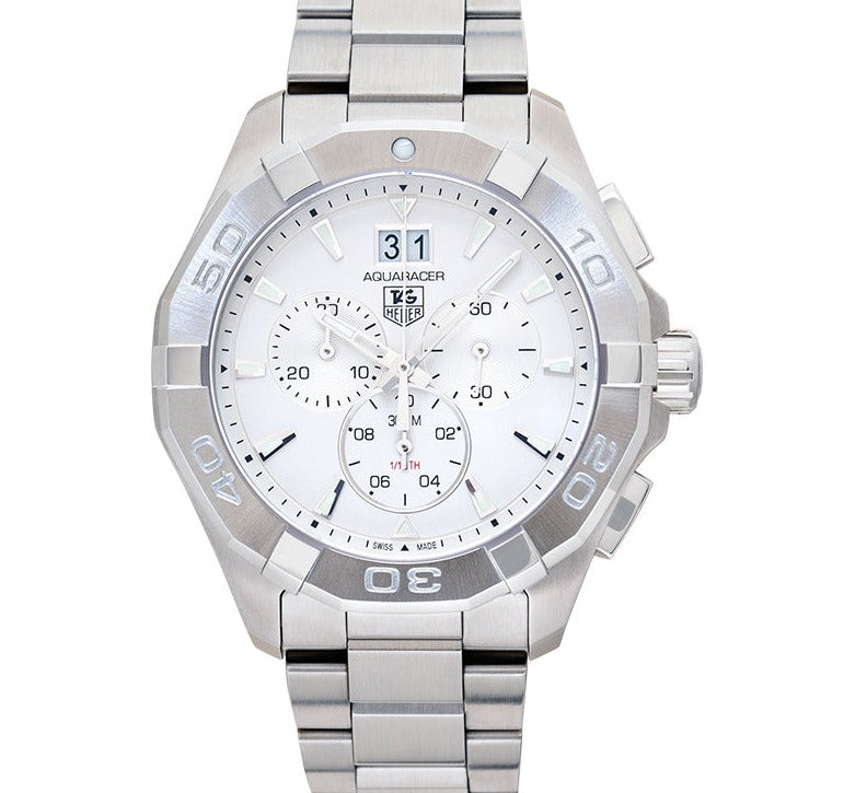 Tag Heuer Aquaracer White Dial Silver Steel Strap Watch for Men - CAY1111.BA0927 Buy Now By Tag Heuer