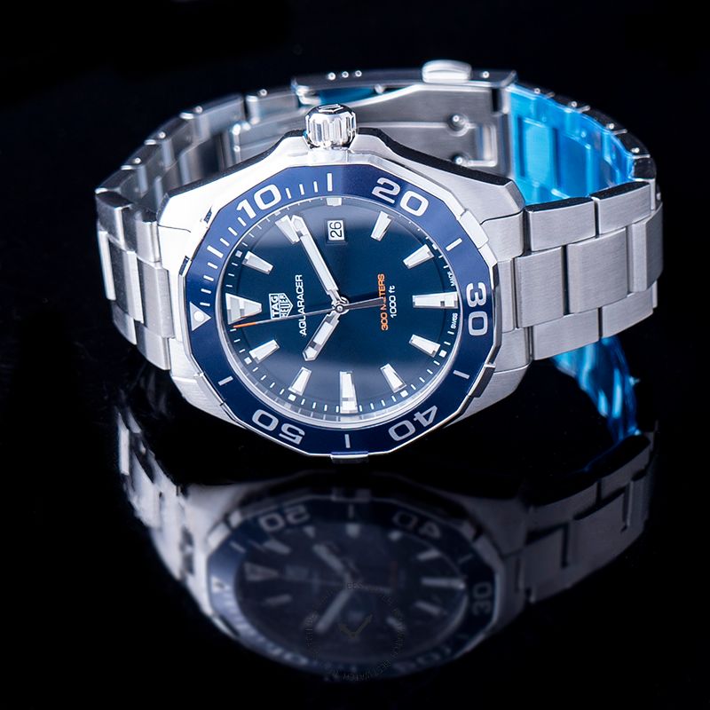 Tag Heuer Aquaracer Blue Dial Silver Steel Strap Watch for Men - WAY101C.BA0746 Buy Now By Tag Heuer