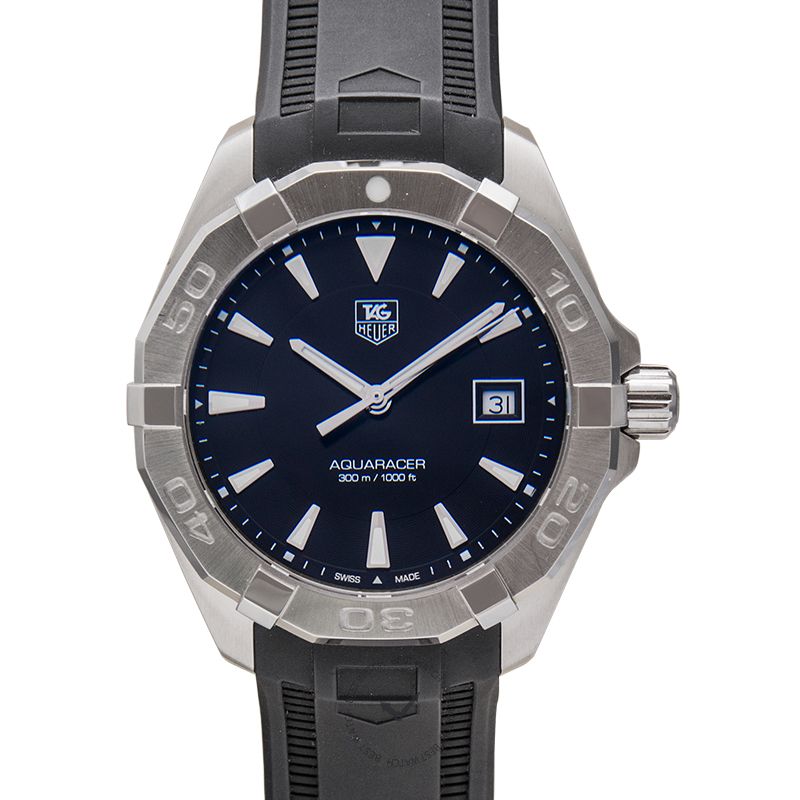 Tag Heuer Aquaracer Quartz Black Dial Black Rubber Strap Watch for Men - WAY1110.FT8021 Buy Now By Tag Heuer