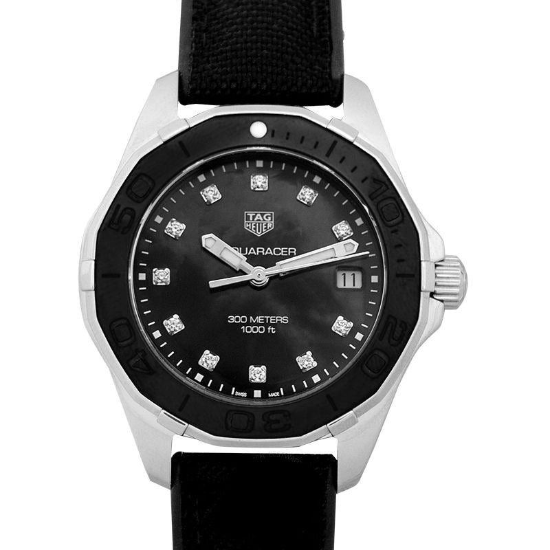 Tag Heuer Aquaracer Quartz Mother of Pearl Black Dial Black NATO Strap Watch for Women - WAY131M.FT6092 Buy Now By Tag Heuer