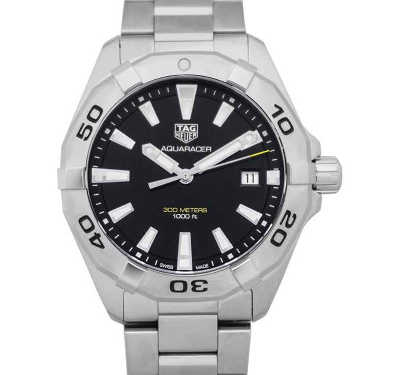 Tag Heuer Aquaracer Black Dial Silver Steel Strap Watch for Men - WBD1110.BA0928 Buy Now By Tag Heuer