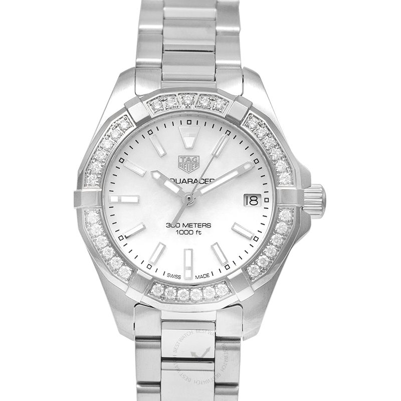 Tag Heuer Aquaracer Diamonds Mother of Pearl Dial Silver Steel Strap Watch for Women - WBD1313.BA0740 Buy Now By Tag Heuer