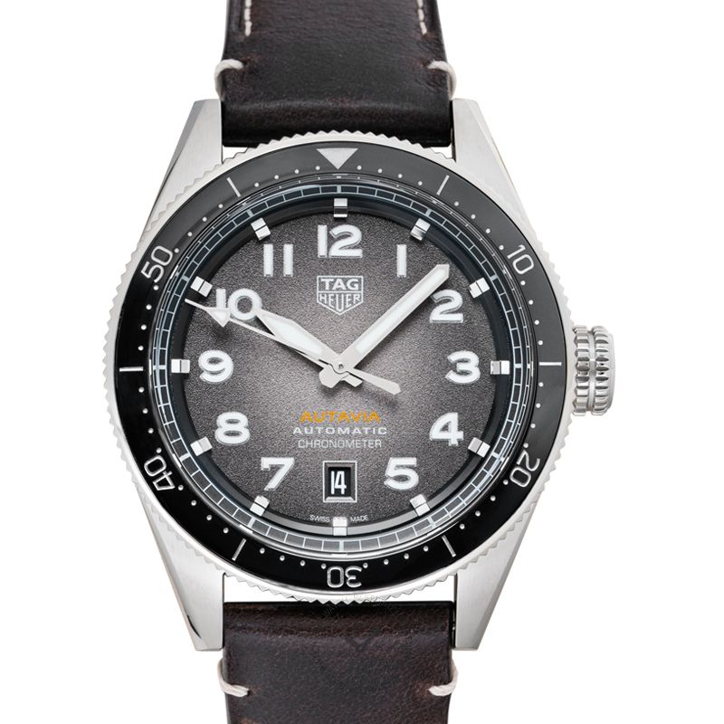 Tag Heuer Autavia Automatic Grey Dial Brown Leather Strap Watch for Men - WBE5114.FC8266 Buy Now By Tag Heuer