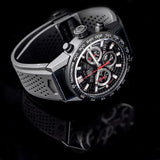 Tag Heuer Carrera Chronograph Steel & Ceramic Black Dial Black Rubber Strap Watch for Men - CBG2090.FT6145 Buy Now By Tag Heuer