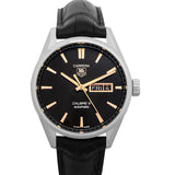 Tag Heuer Carrera Calibre 5 Automatic Black Dial Black Leather Strap Watch for Men - WAR201C.FC6266 Buy Now By Tag Heuer