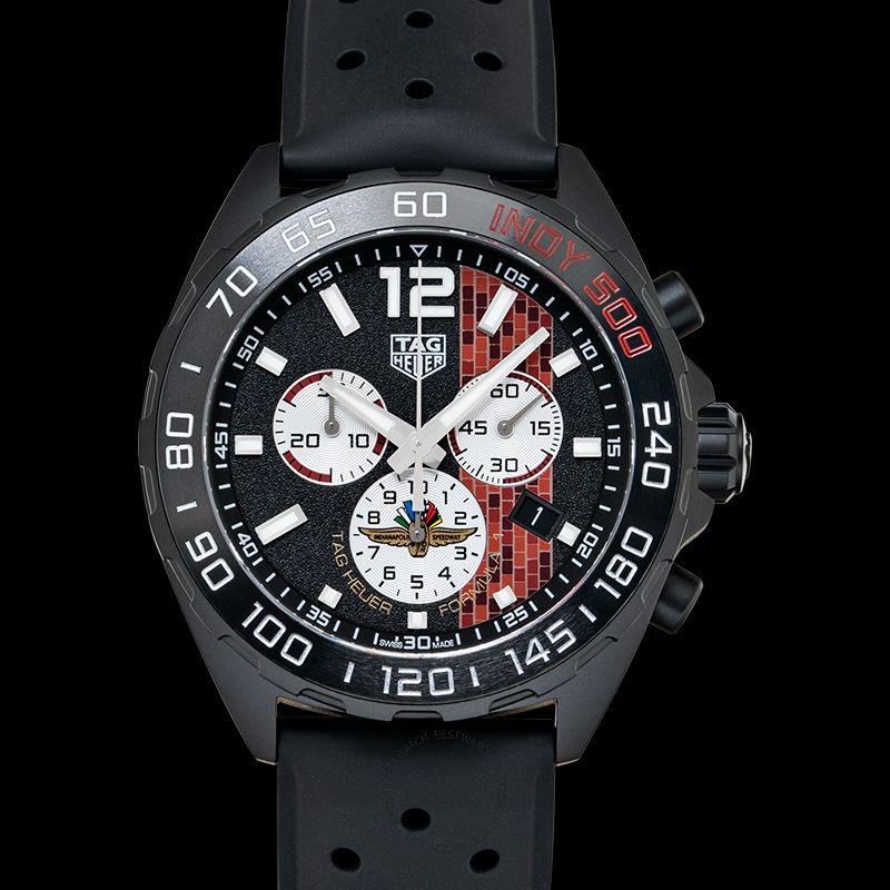 Tag Heuer Formula 1 Indy 500 Limited Edition Chronograph Black Dial Black Rubber Strap Watch for Men - CAZ101AD.FT8024 Buy Now By Tag Heuer