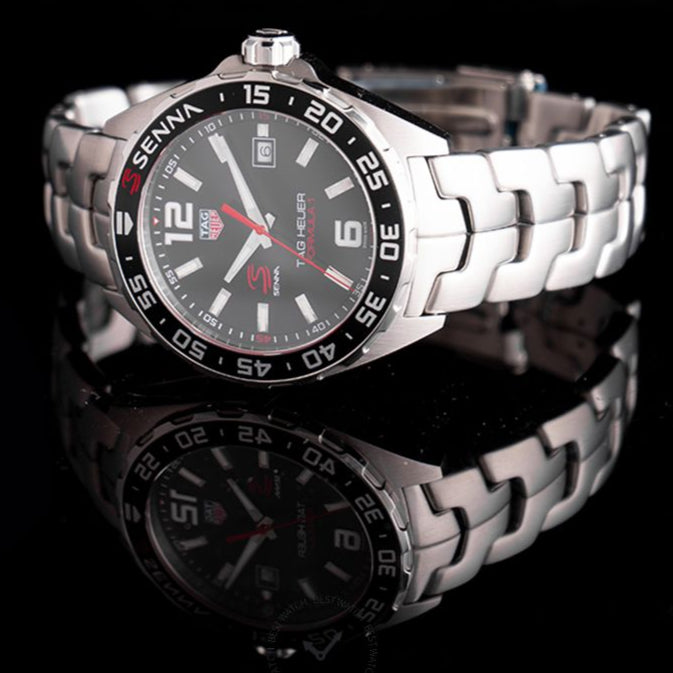 Tag Heuer Formula 1 Senna Limited Edition Black Dial Silver Steel Strap Watch for Men - WAZ1012.BA0883 Buy Now By Tag Heuer