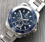Tag Heuer Aquaracer Blue Dial SIlver Steel Strap Watch for Men - CAY111B.BA0927