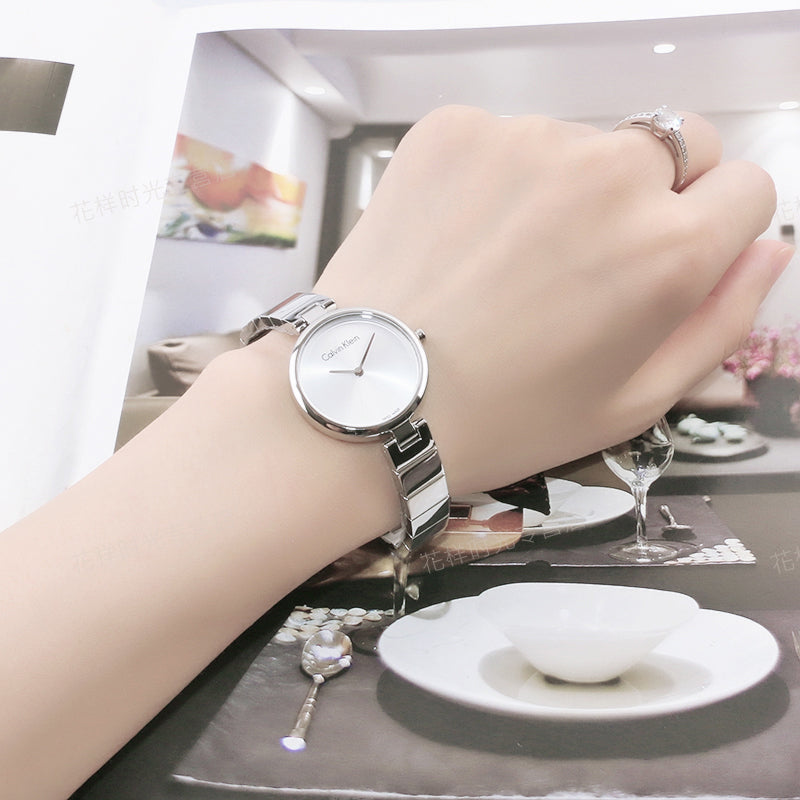 Calvin Klein Authentic White Dial Silver Steel Strap Watch for Women - K8G23146 Buy Now By Calvin Klein