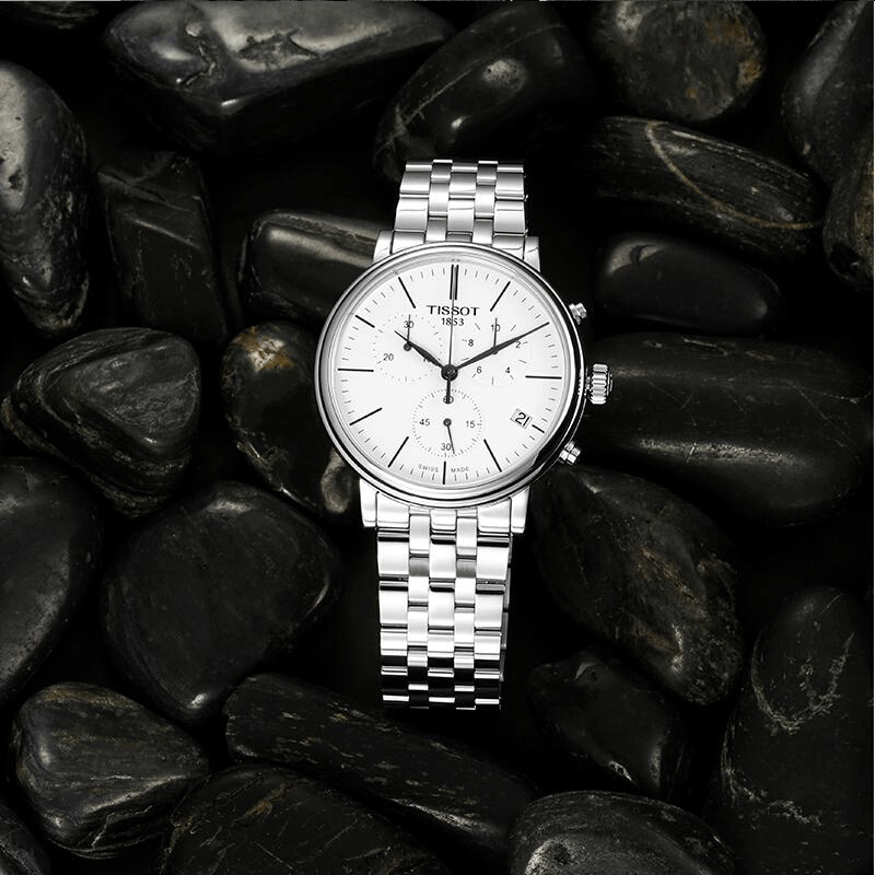 Tissot Carson Premium White Dial Silver Steel Strap Watch For Men - T122.417.11.011.00 Buy Now By Tissot