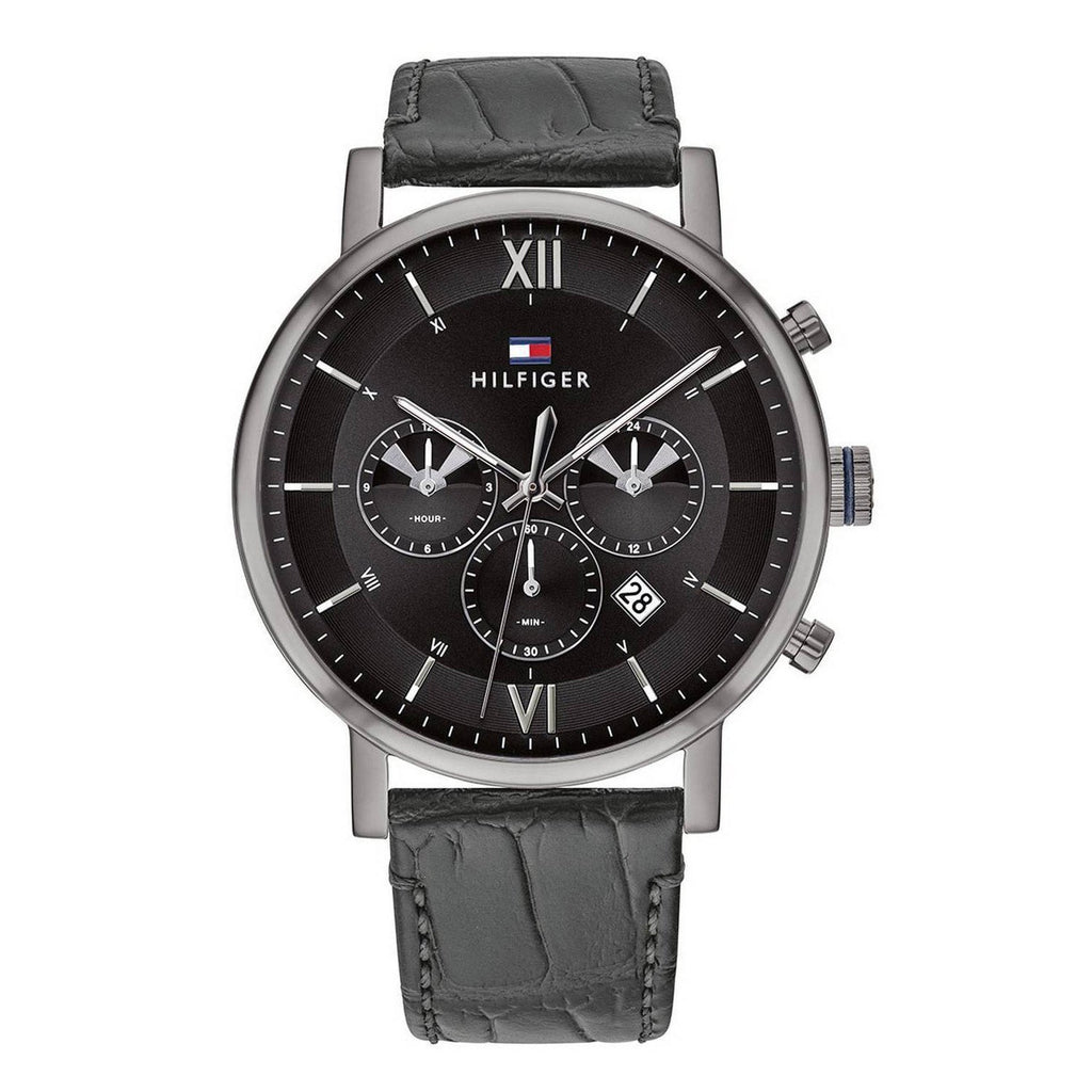 Tommy Hilfiger Evan Black Dial Black Leather Strap Watch for Men - 1710395 Buy Now By Tommy Hilfiger