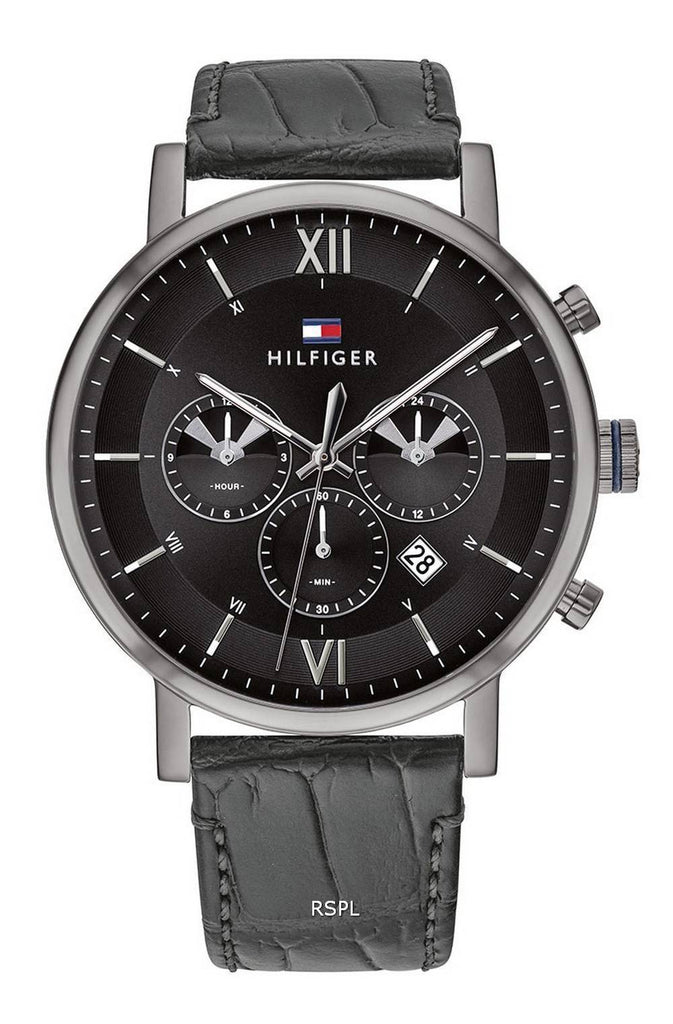 Tommy Hilfiger Evan Black Dial Black Leather Strap Watch for Men - 1710395 Buy Now By Tommy Hilfiger