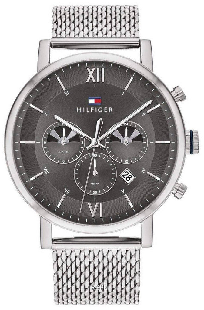 Tommy Hilfiger Evan Grey Dial Silver Mesh Bracelet Watch for Men - 1710396 Buy Now By Tommy Hilfiger