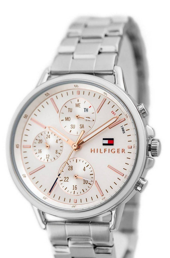 Tommy Hilfiger Carly White Dial Silver Stainless Steel Strap Watch for Women - 1781787 Buy Now By Tommy Hilfiger