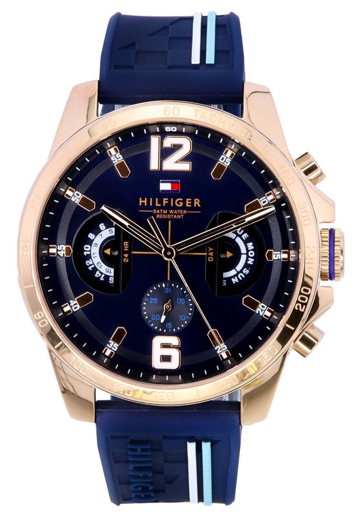 Tommy Hilfiger Decker Multifunction Blue Dial Blue Rubber Strap Watch for Men - 1791474 Buy Now By Tommy Hilfiger