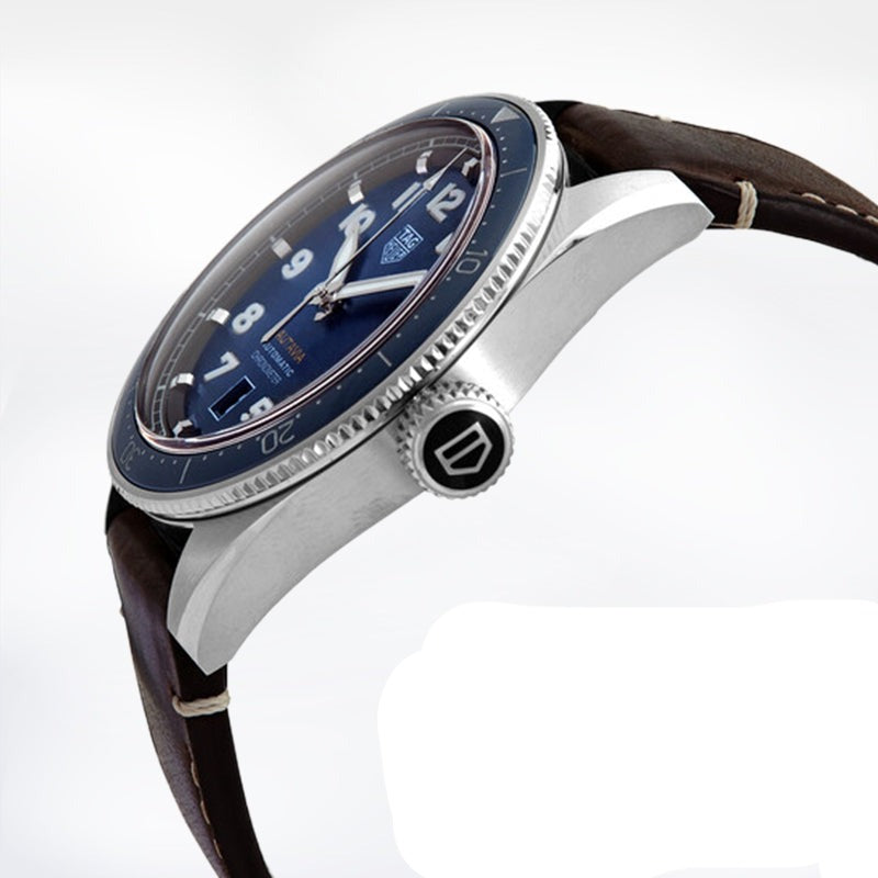 Tag Heuer Autavia Calibre 5 Automatic Blue Dial Brown Leather Strap Watch for Men - WBE5116.FC8266 Buy Now By Tag Heuer