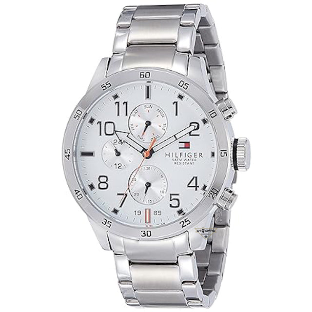 Tommy Hilfiger Trent Multifunction White Dial Silver Steel Strap Watch for Men - 1791140 Buy Now By Tommy Hilfiger