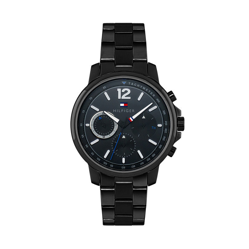 Tommy Hilfiger London Chronograph Black Dial Black Steel Strap Watch for Men - 1791529 Buy Now By Tommy Hilfiger