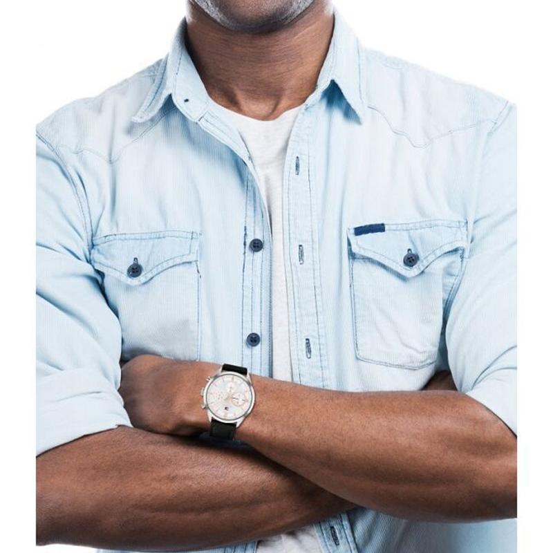 Tommy Hilfiger Kane Chronograph White Dial Brown Leather Strap Watch for Men - 1791400 Buy Now By Tommy Hilfiger