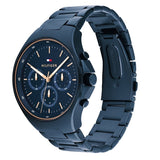 Tommy Hilfiger Justin Chronograph Blue Dial Blue Steel Strap Watch For Men - 1792058 Buy Now By Tommy Hilfiger