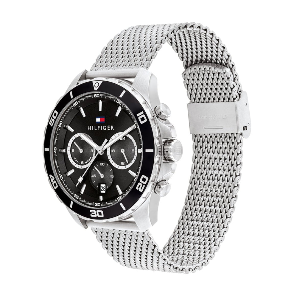 Tommy Hilfiger Jordan Chronograph Black Dial Silver Mesh Strap Watch For Men - 1792092 Buy Now By Tommy Hilfiger