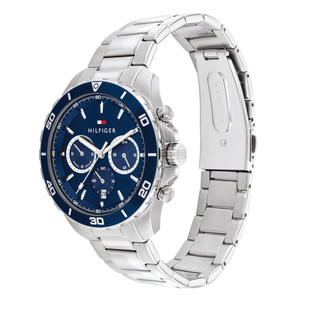 Tommy Hilfiger Jordan Chronograph Blue Dial Silver Steel Strap Watch For Men - 1792094 Buy Now By Tommy Hilfiger