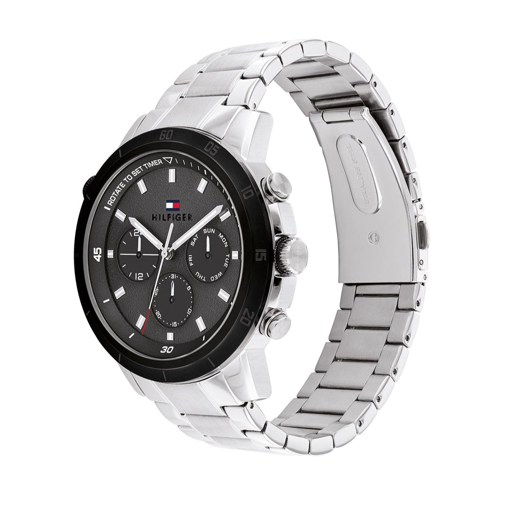 Tommy Hilfiger Troy Chronograph Grey Dial Silver Steel Strap Watch For Men - 1792106 Buy Now By Tommy Hilfiger