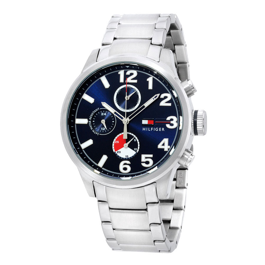 Tommy Hilfiger Jackson Chronograph Blue Dial Silver Steel Strap Watch for Men - 1791242 Buy Now By Tommy Hilfiger