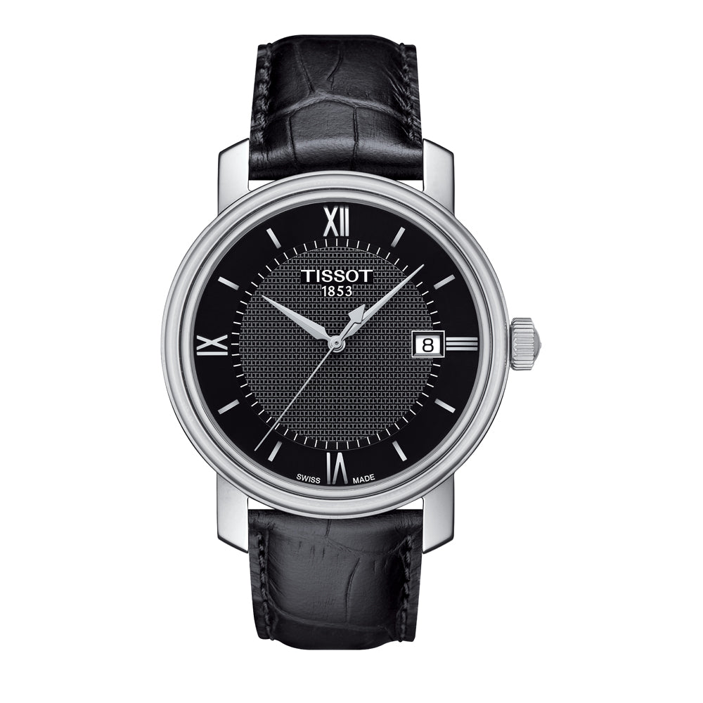 Tissot T Classic Bridgeport Black Dial Black Leather Strap Watch For Men - T097.410.16.058.00 Buy Now By Tissot