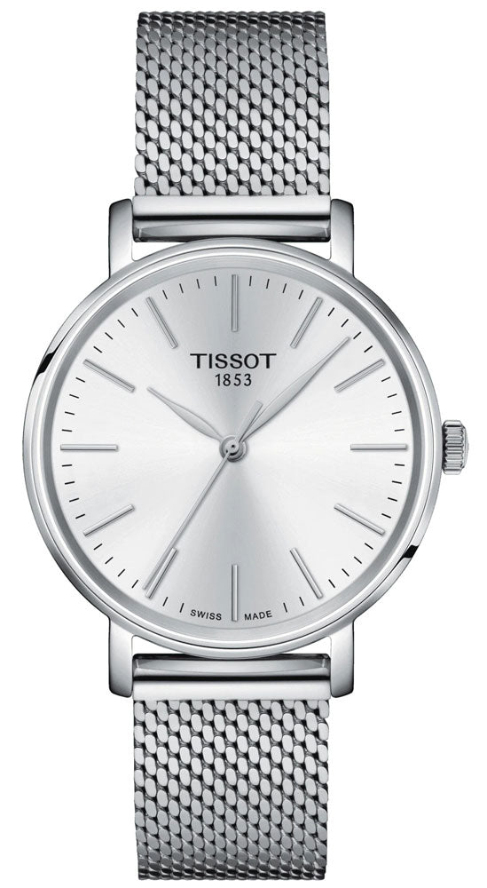 Tissot Everytime Lady Silver Dial Silver Mesh Bracelet Watch for Women - T143.210.11.011.00 Buy Now By Tissot