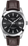 Tissot Gentleman Powermatic 80 Silicium Black Dial Brown Leather Strap Watch For Men - T127.407.16.051.01 Buy Now By Tissot