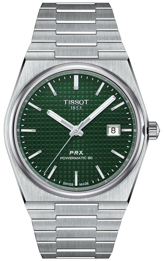Tissot PRX Powermatic 80 Green Dial Silver Steel Strap Watch For Men - T137.407.11.091.00 Buy Now By Tissot
