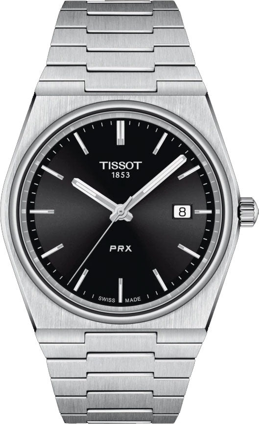 Tissot PRX Quartz Black Dial Silver Steel Strap Watch For Men - T137.410.11.051.00 Buy Now By Tissot