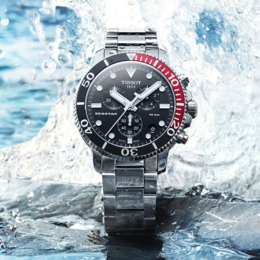 Tissot Seastar 1000 Chronograph Black Dial Silver Steel Strap Watch For Men - T120.417.11.051.01 Buy Now By Tissot