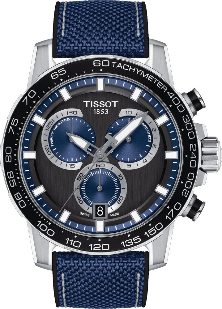 Tissot Supersport Chrono Black Dial Blue Nylon Strap Watch for Men - T125.617.17.051.03 Buy Now By Tissot