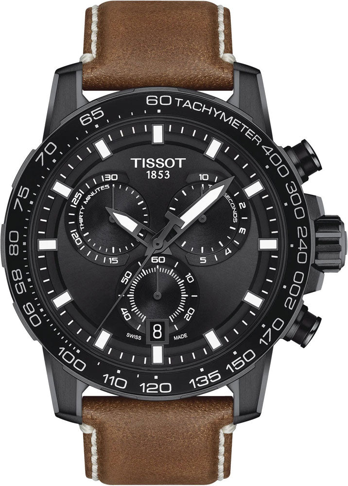 Tissot Supersport Chrono Black Dial Brown Leather Strap Watch for Men - T125.617.36.051.01 Buy Now By Tissot